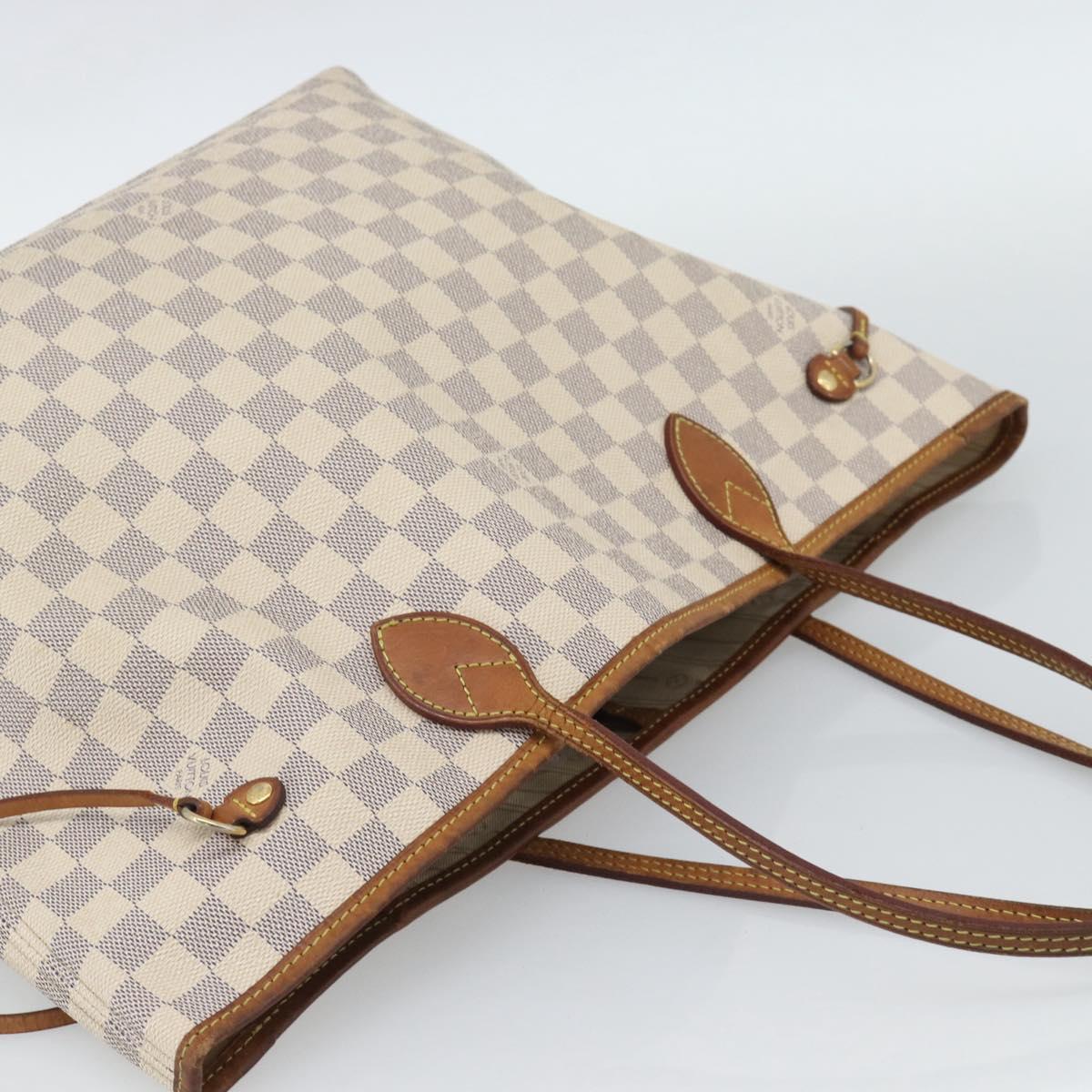 LOUIS VUITTON Damier Azur Neverfull MM Tote Bag N41605 LV Auth ka4858