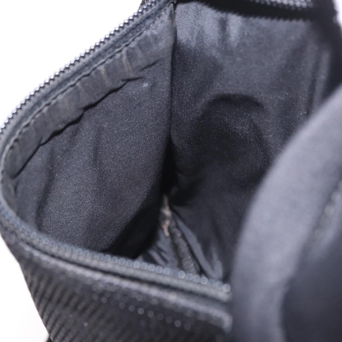 PRADA Sports Line Shoulder Bag Cotton Black Silver Auth ka4861