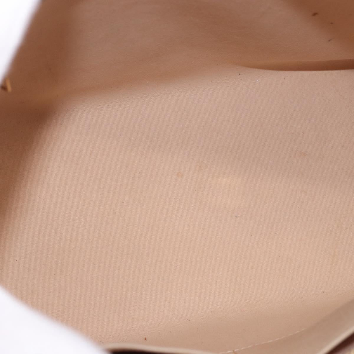 LOUIS VUITTON Monogram Vernis Lockit PM Tote Bag Beige Black M90251 Auth ka4865