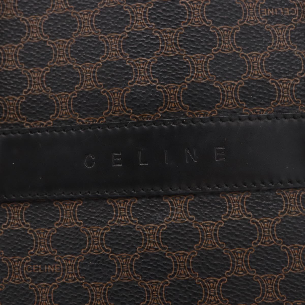 CELINE Macadam Canvas Tote Bag PVC Leather Black Gold Auth ka4867A