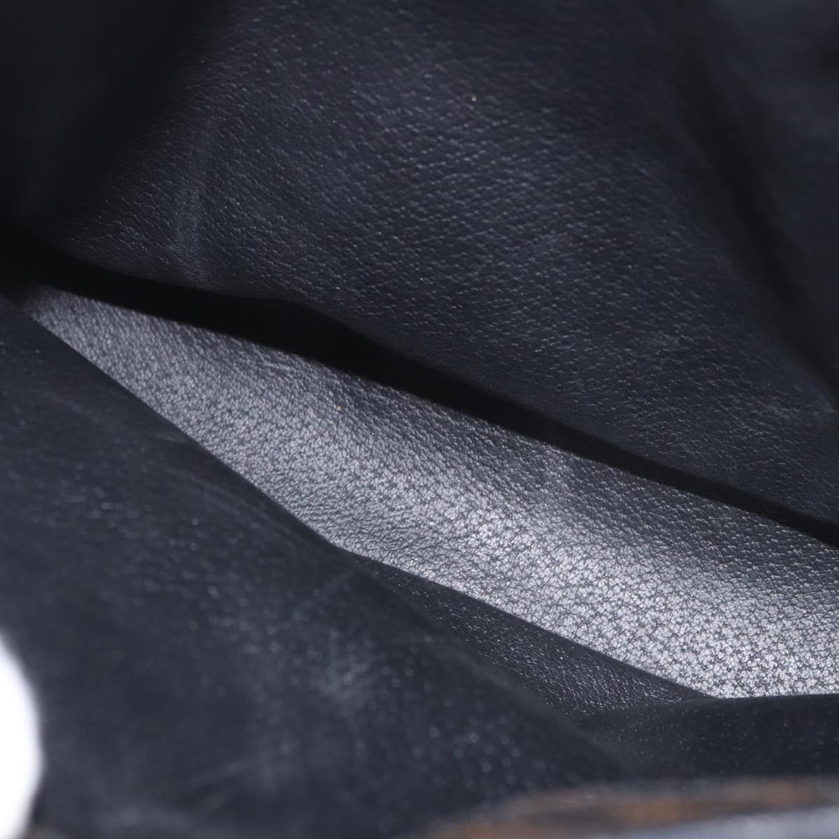 CELINE Macadam Canvas Tote Bag PVC Leather Black Gold Auth ka4867A