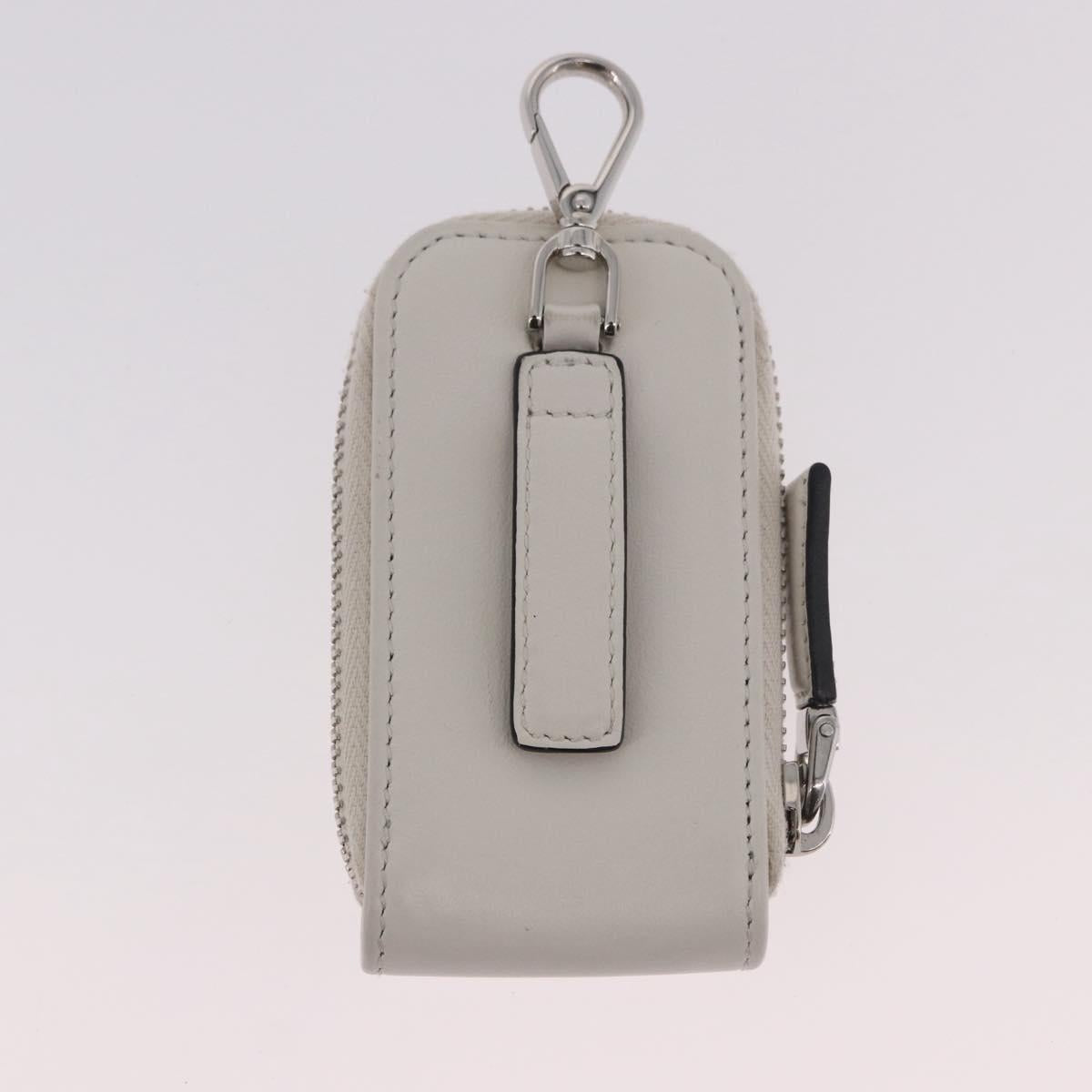 PRADA Shoulder Bag Leather White Silver Auth ka4868V