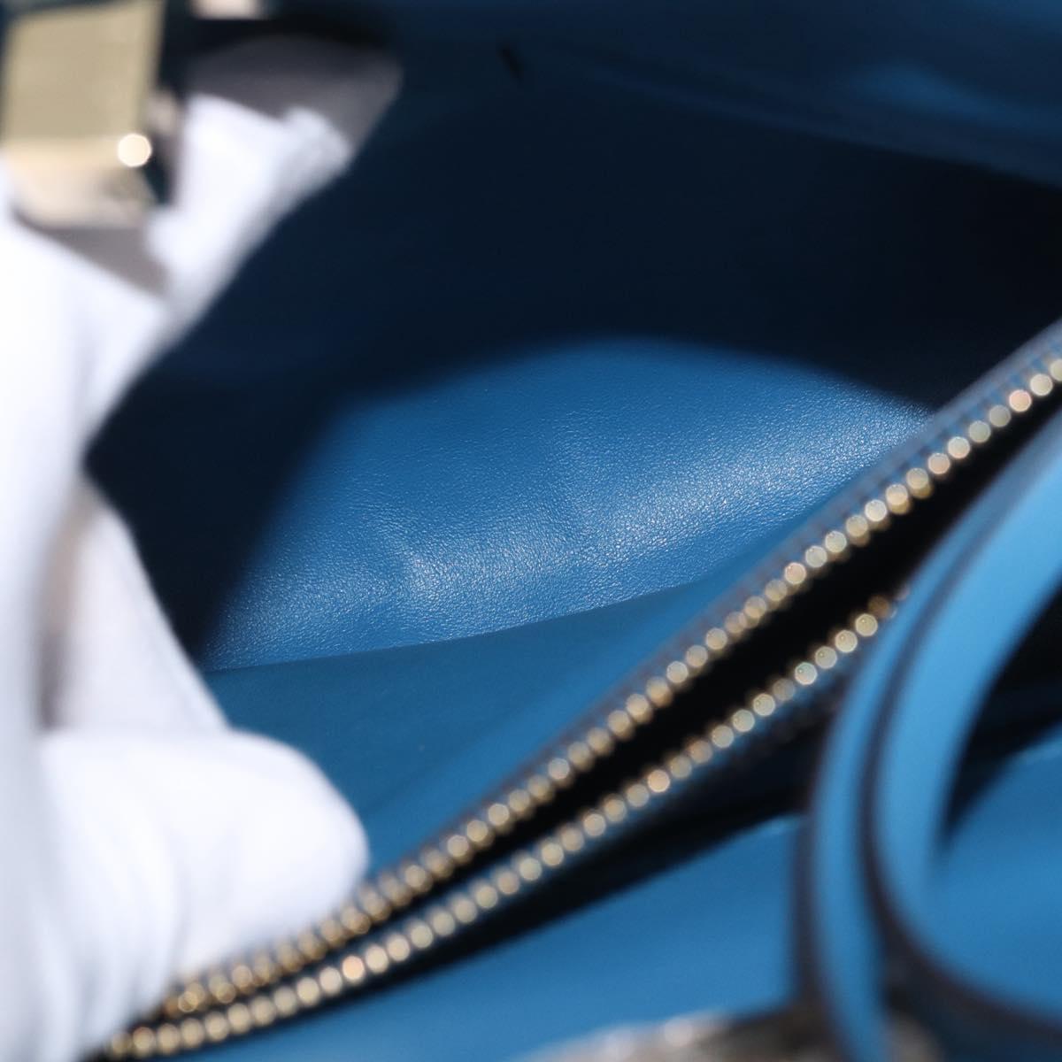 Salvatore Ferragamo Gancini Studio bag Bag Leather 2way Blue Gold Auth ka4871V