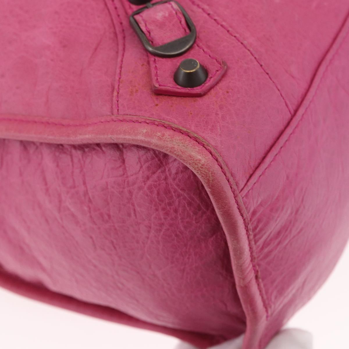 BALENCIAGA The City Hand Bag Leather 2way Pink 115748 Auth ka4873SAM