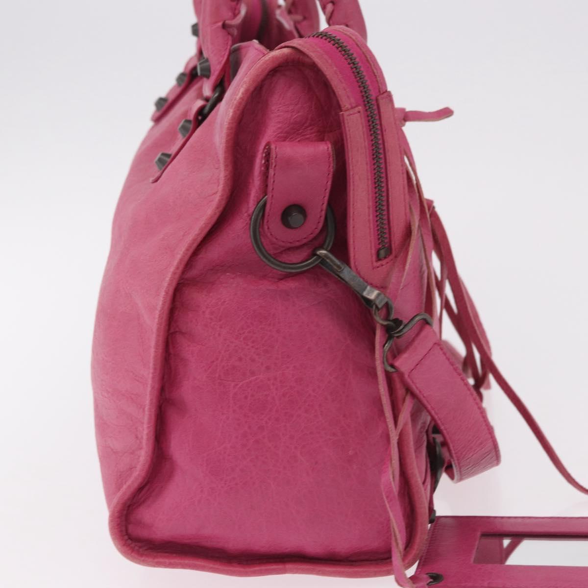 BALENCIAGA The City Hand Bag Leather 2way Pink 115748 Auth ka4873SAM