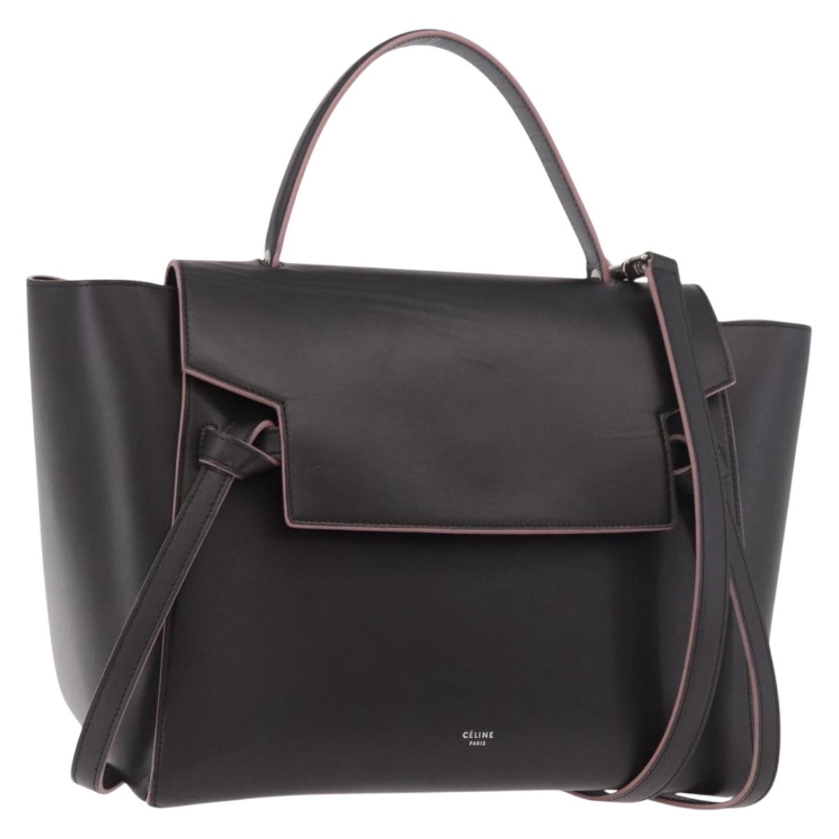 CELINE Belt bag Hand Bag Leather 2way Brown Silver Auth ka4875M