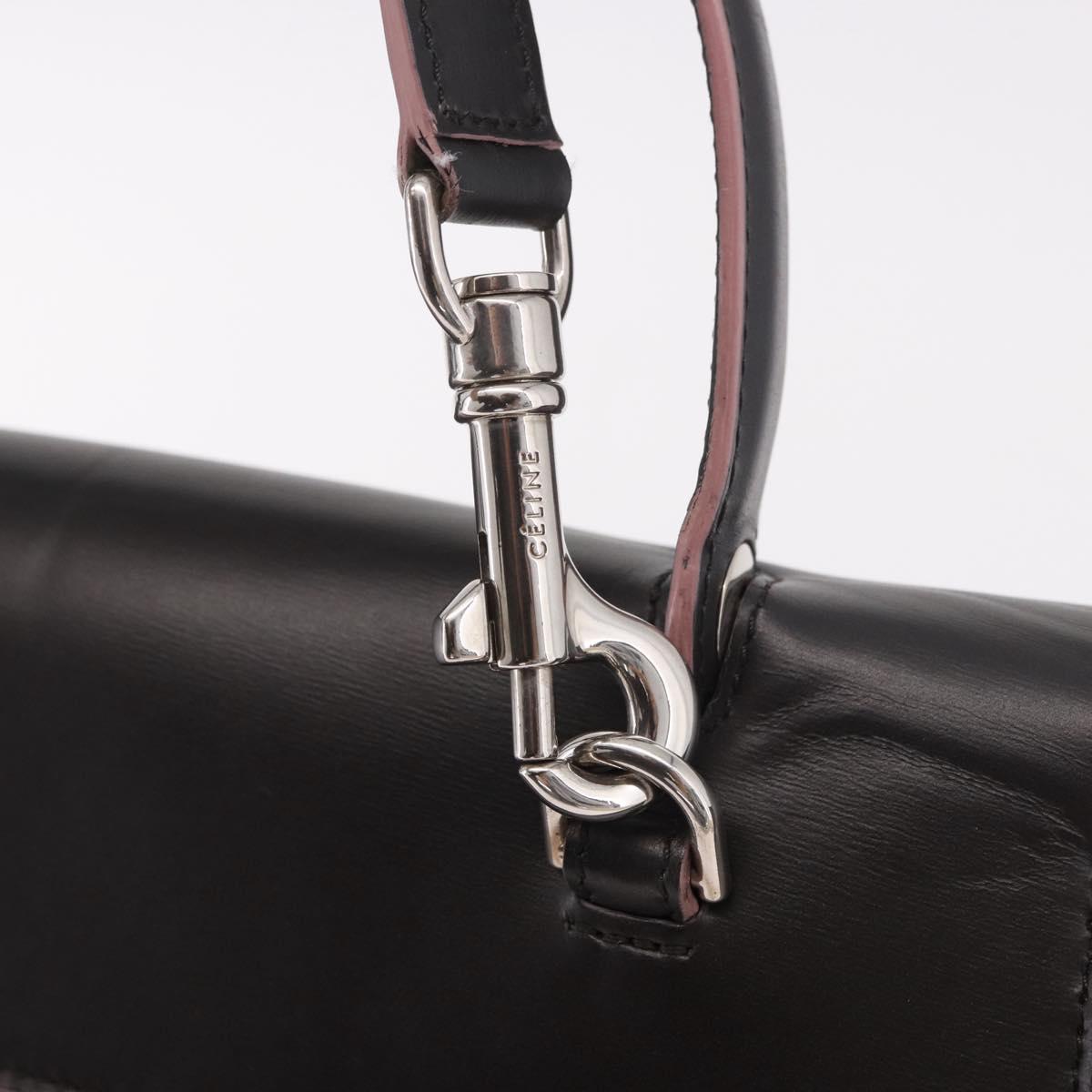 CELINE Belt bag Hand Bag Leather 2way Brown Silver Auth ka4875M