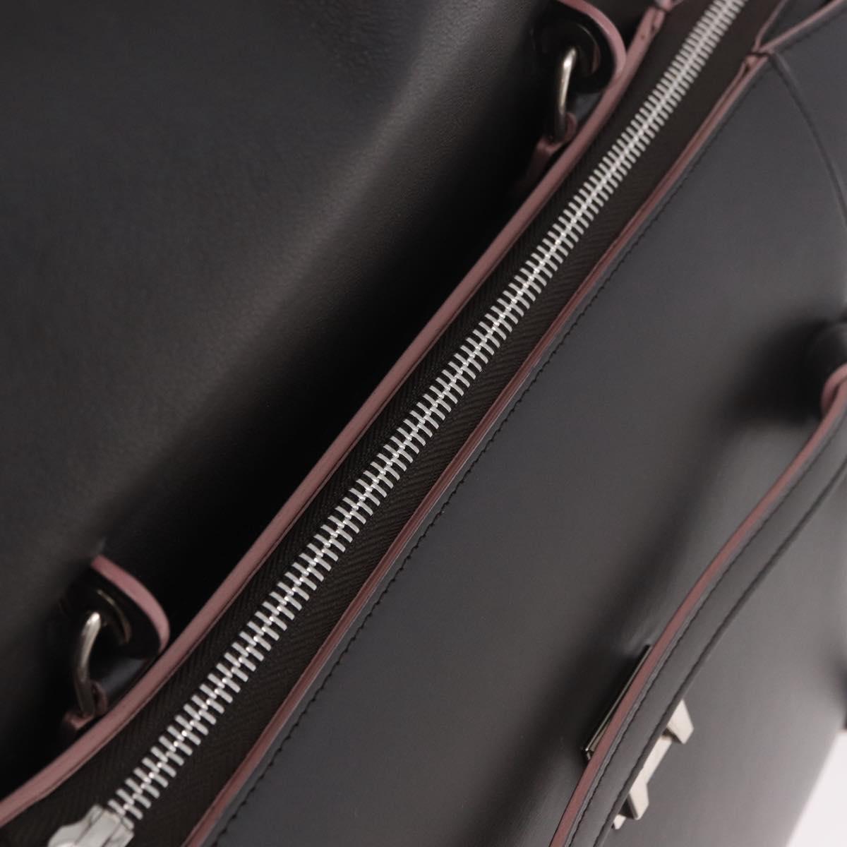 CELINE Belt bag Hand Bag Leather 2way Brown Silver Auth ka4875M