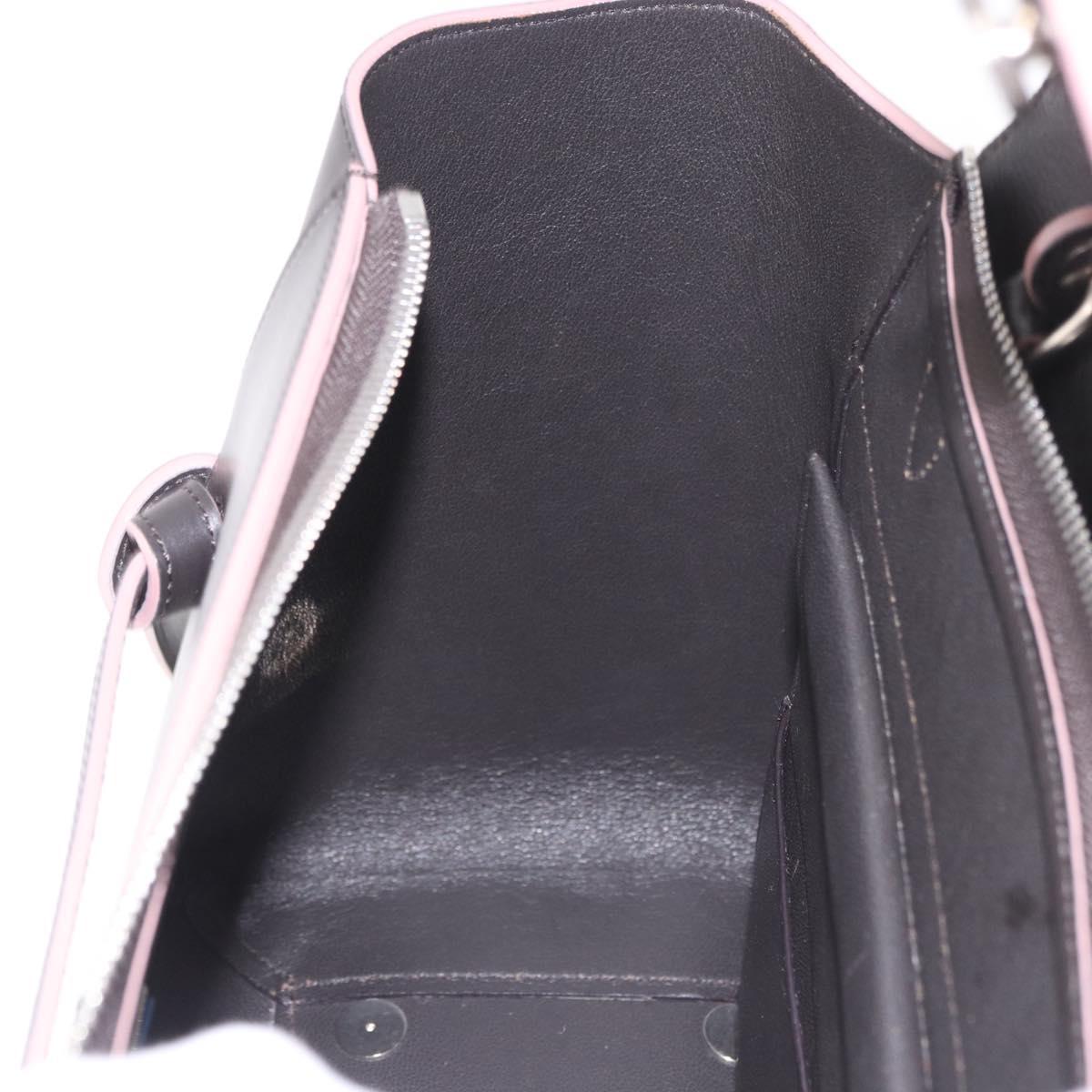 CELINE Belt bag Hand Bag Leather 2way Brown Silver Auth ka4875M