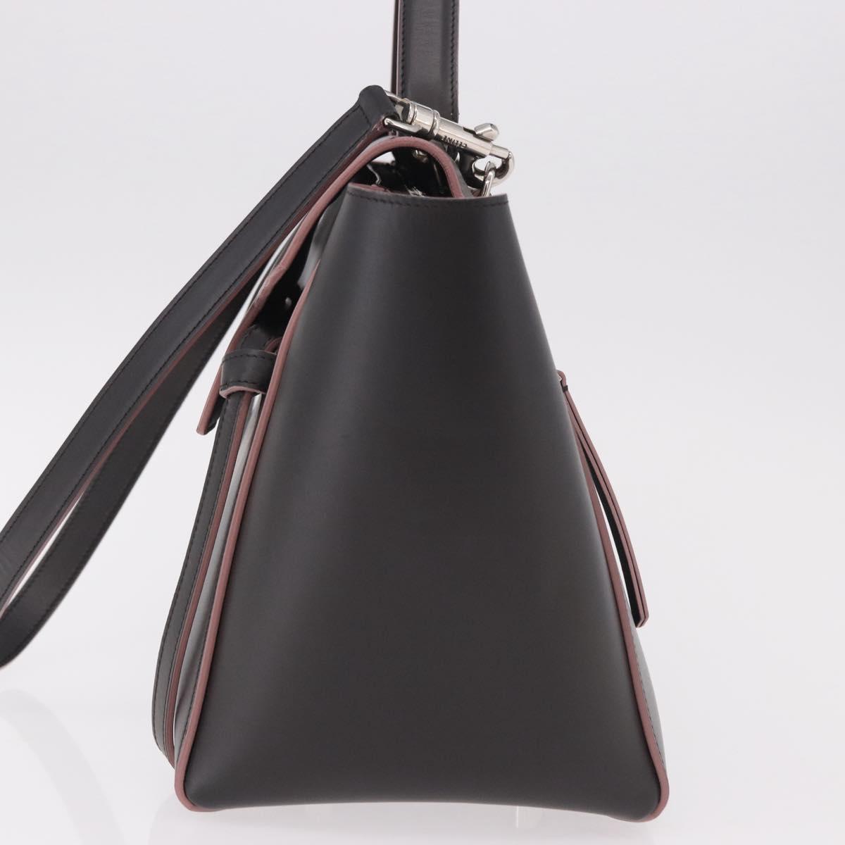 CELINE Belt bag Hand Bag Leather 2way Brown Silver Auth ka4875M