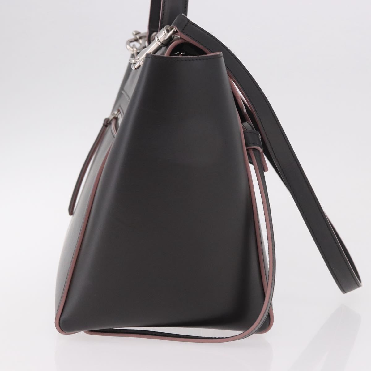 CELINE Belt bag Hand Bag Leather 2way Brown Silver Auth ka4875M