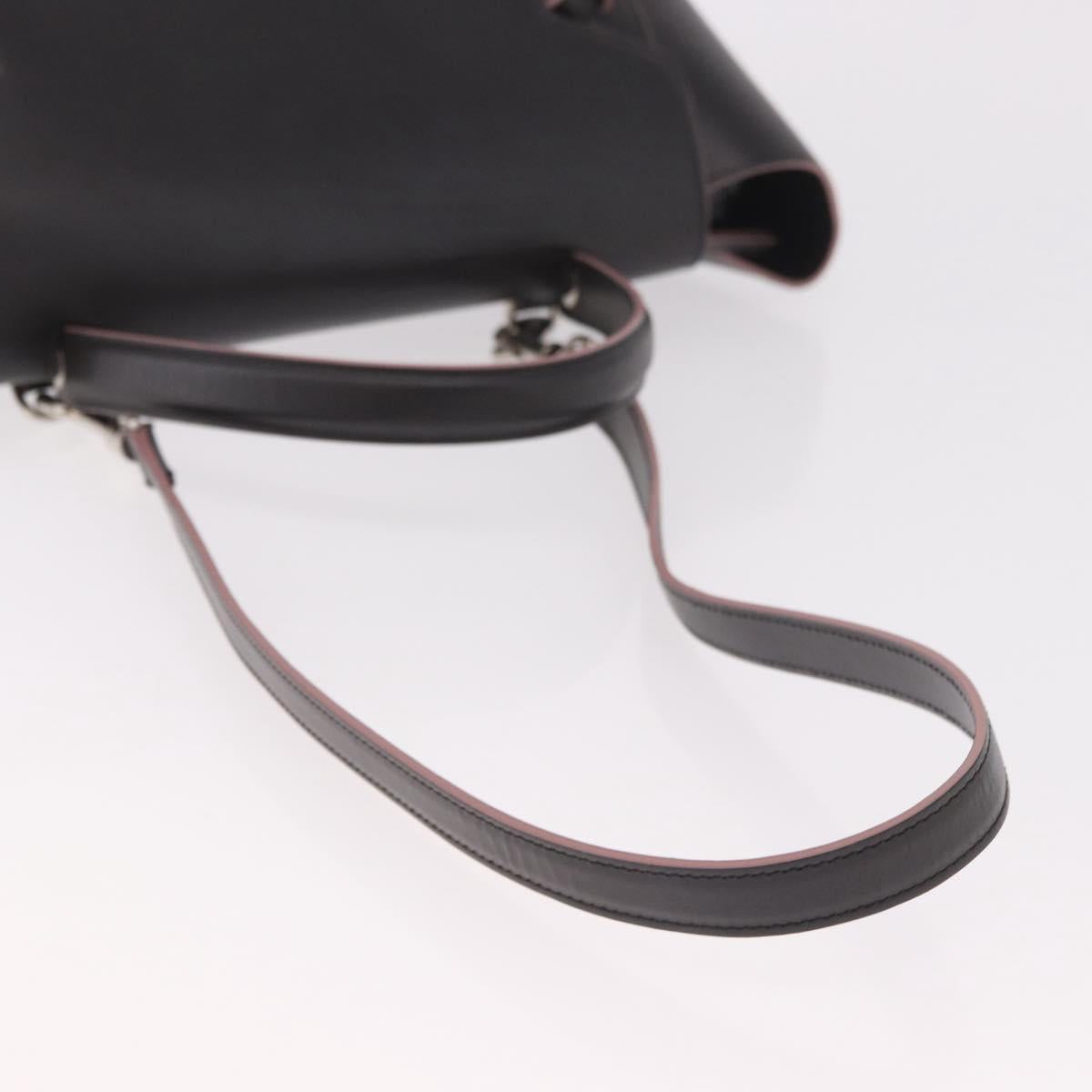CELINE Belt bag Hand Bag Leather 2way Brown Silver Auth ka4875M