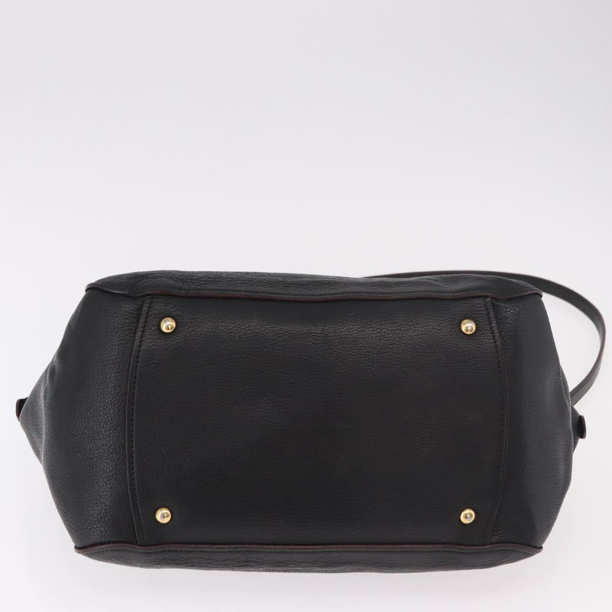 Miu Miu Hand Bag Leather 2way Black Gold Auth ka4877V