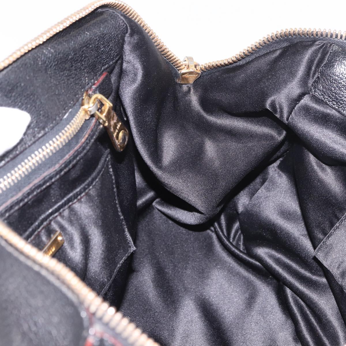 Miu Miu Hand Bag Leather 2way Black Gold Auth ka4877V