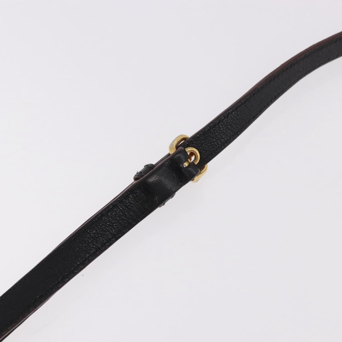 Miu Miu Hand Bag Leather 2way Black Gold Auth ka4877V