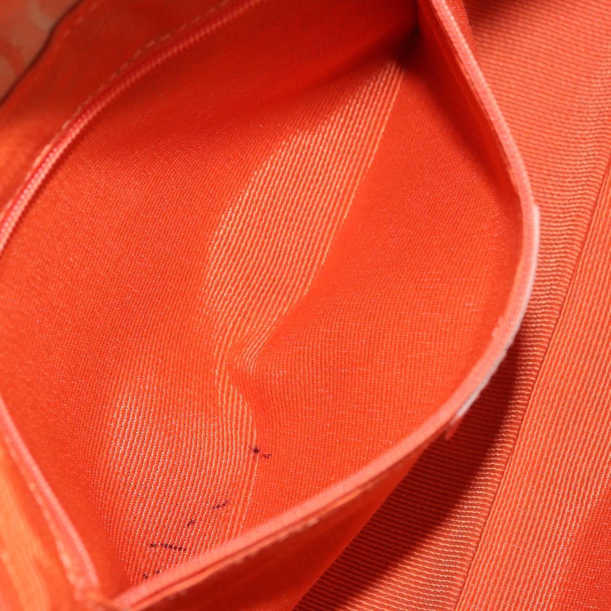 Salvatore Ferragamo Gancini Shoulder Bag Canvas Orange Gold Auth ka4878A