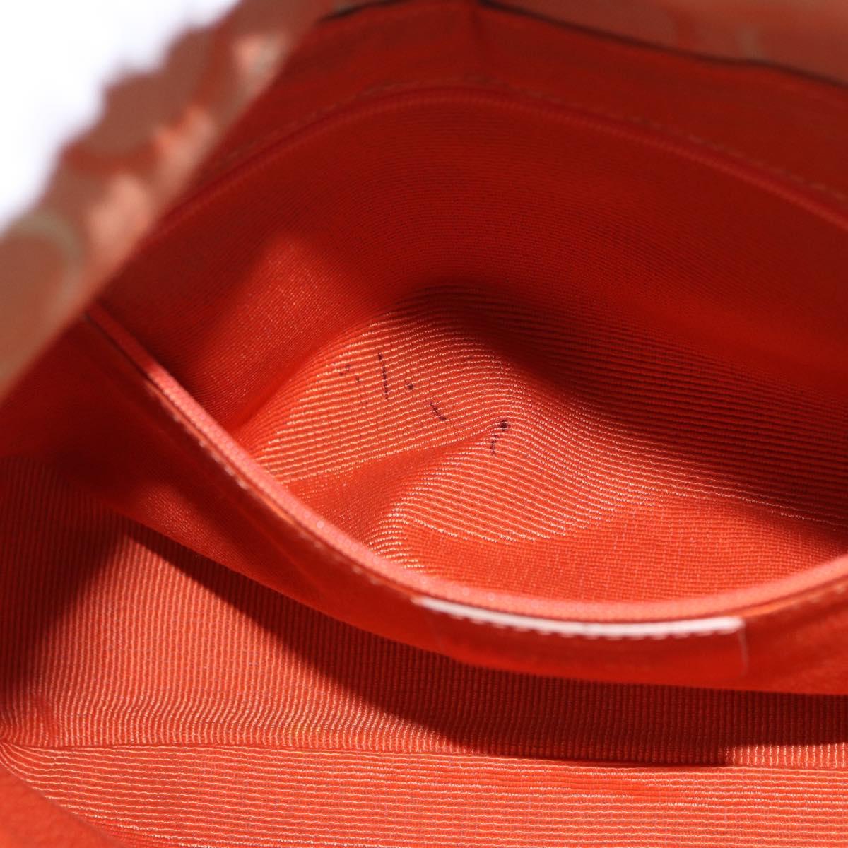 Salvatore Ferragamo Gancini Shoulder Bag Canvas Orange Gold Auth ka4878A