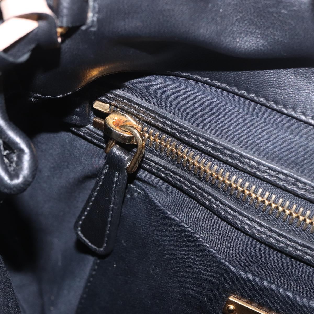Miu Miu Matelasse Chain Shoulder Bag Leather Black Gold Auth ka4879V