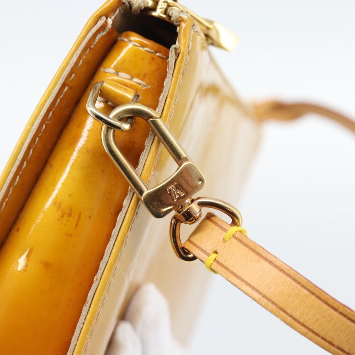 LOUIS VUITTON Monogram Vernis Lexington Pouch Beige M91010 LV Auth ka4881