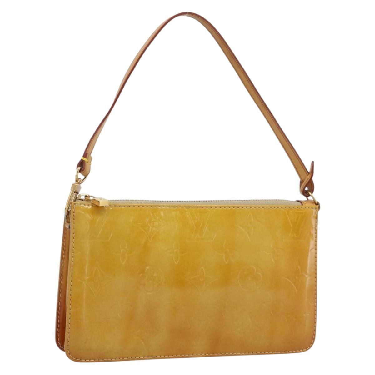LOUIS VUITTON Monogram Vernis Lexington Pouch Beige M91010 LV Auth ka4881