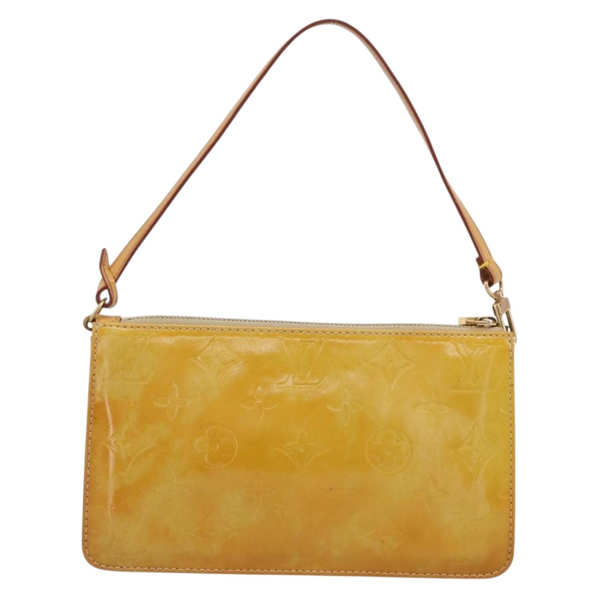 LOUIS VUITTON Monogram Vernis Lexington Pouch Beige M91010 LV Auth ka4881