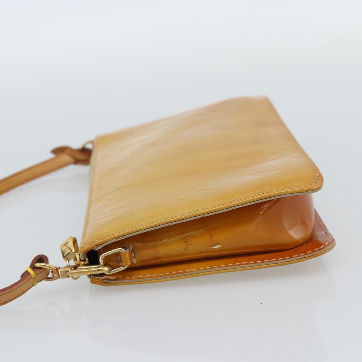 LOUIS VUITTON Monogram Vernis Lexington Pouch Beige M91010 LV Auth ka4881