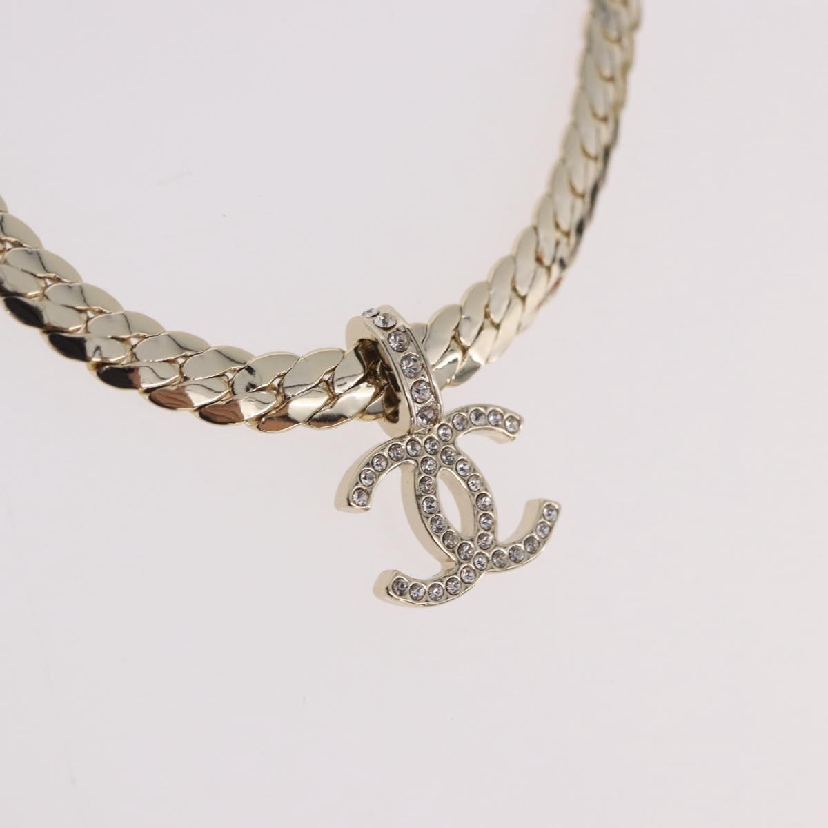 CHANEL Necklace metal Gold Tone CC Auth ka4882SAM