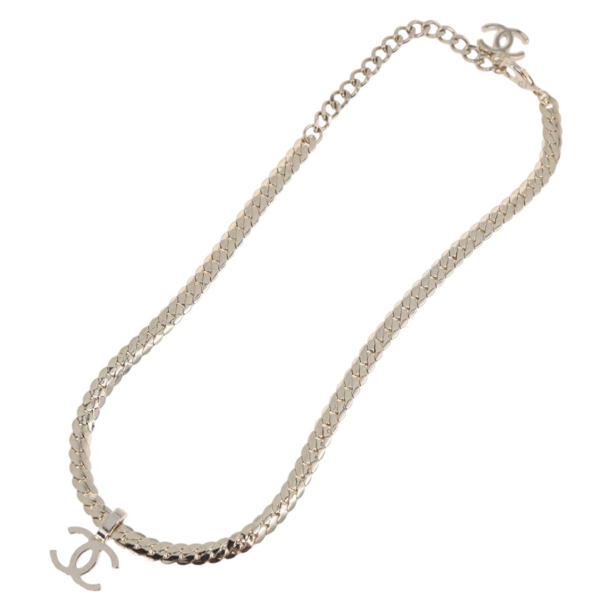 CHANEL Necklace metal Gold Tone CC Auth ka4882SAM