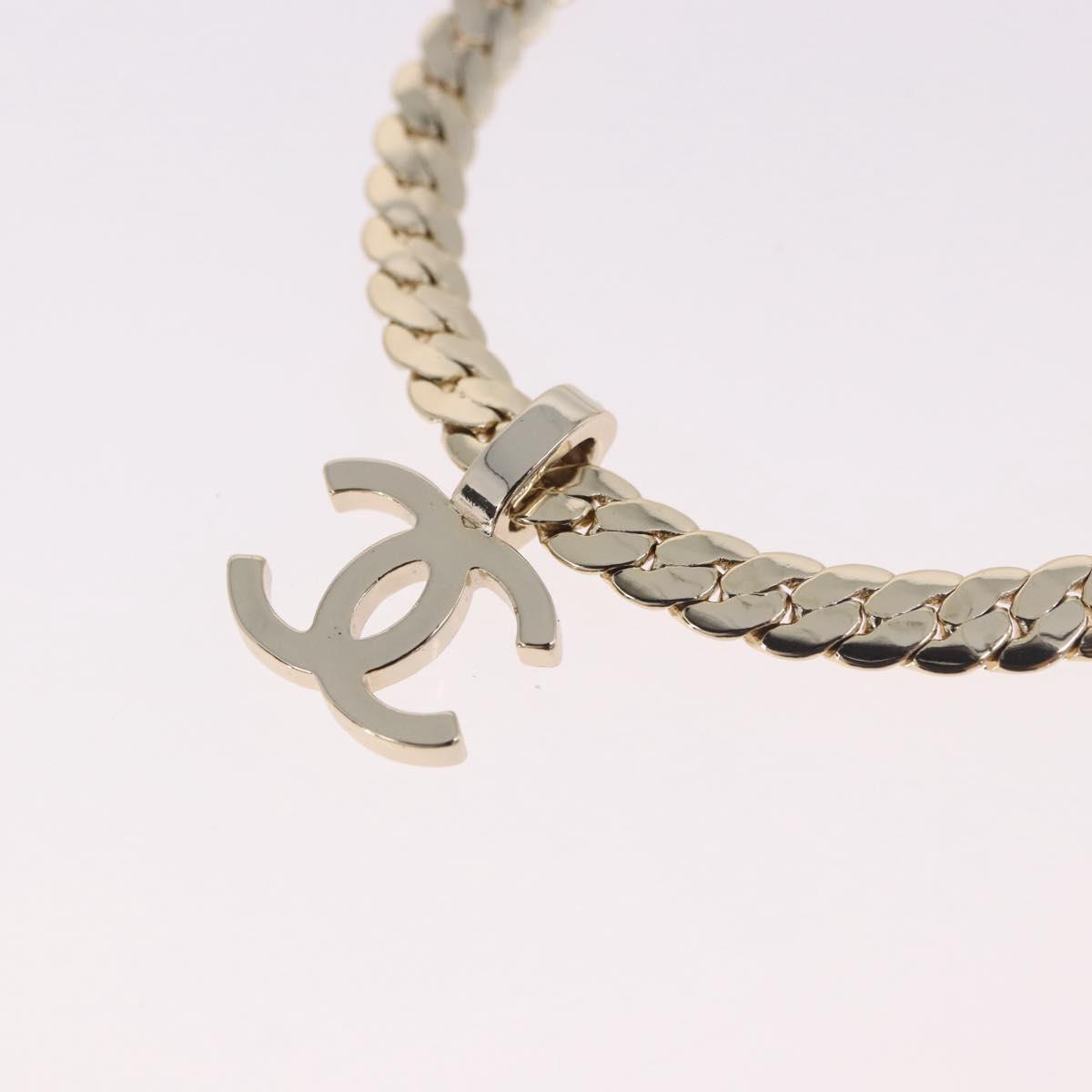 CHANEL Necklace metal Gold Tone CC Auth ka4882SAM