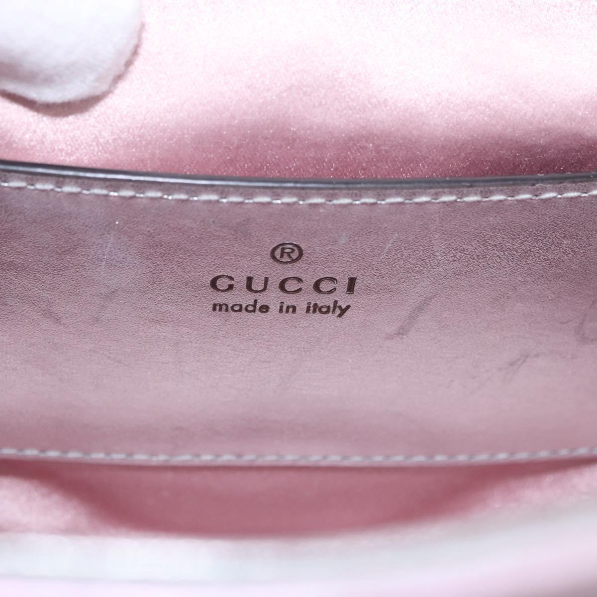 GUCCI GG Marmont Chain Shoulder Bag Leather Pink Gold 739682 Auth ka4883M
