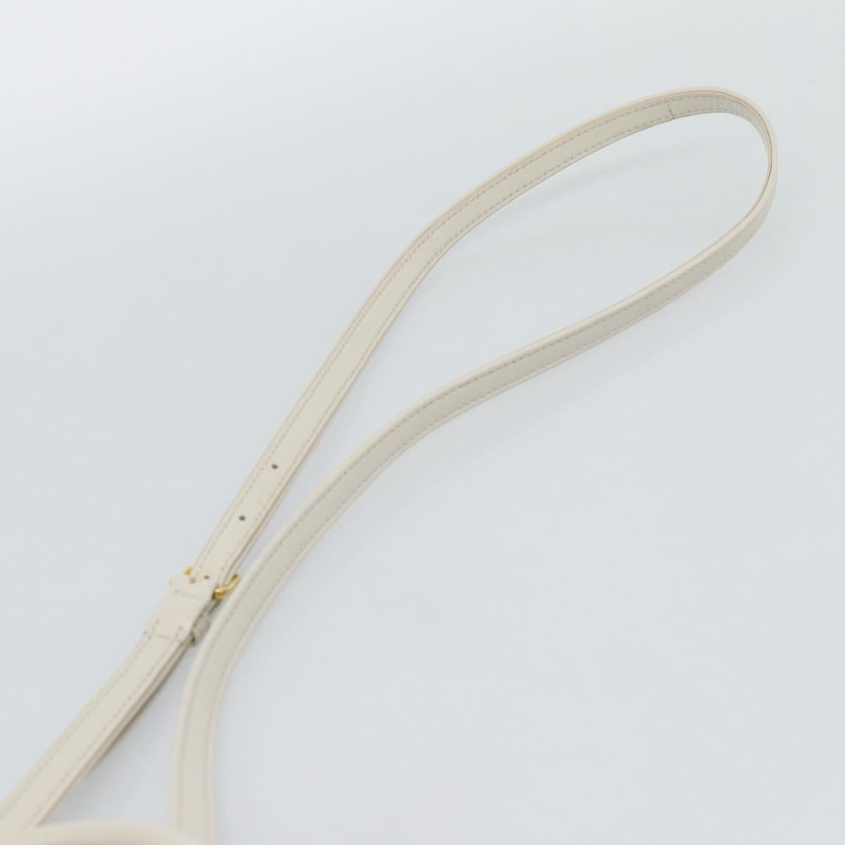 Miu Miu Hand Bag Shearing 2way White Gold Auth ka4884SAM