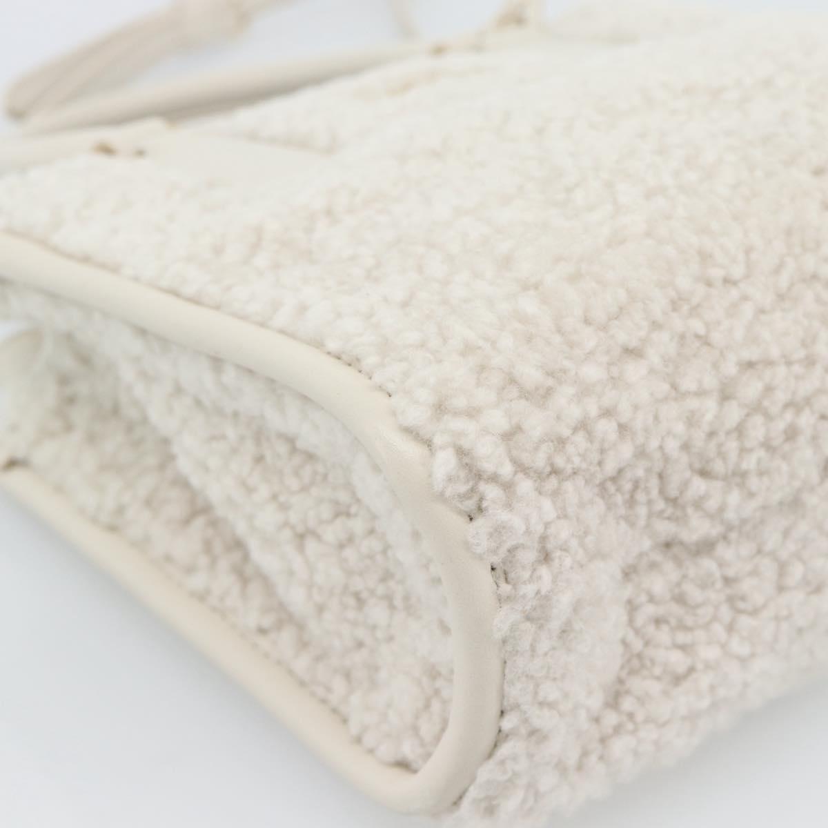 Miu Miu Hand Bag Shearing 2way White Gold Auth ka4884SAM