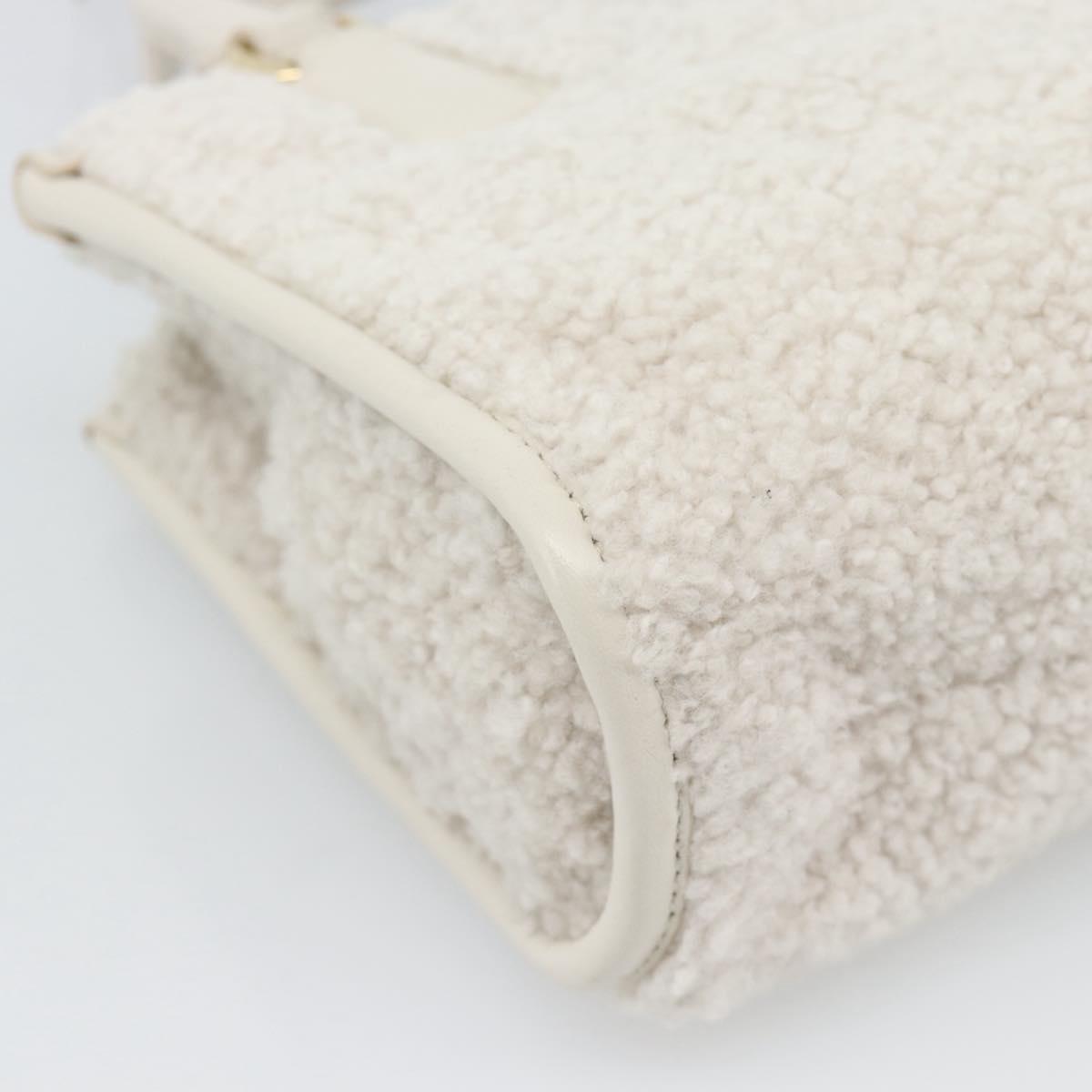 Miu Miu Hand Bag Shearing 2way White Gold Auth ka4884SAM