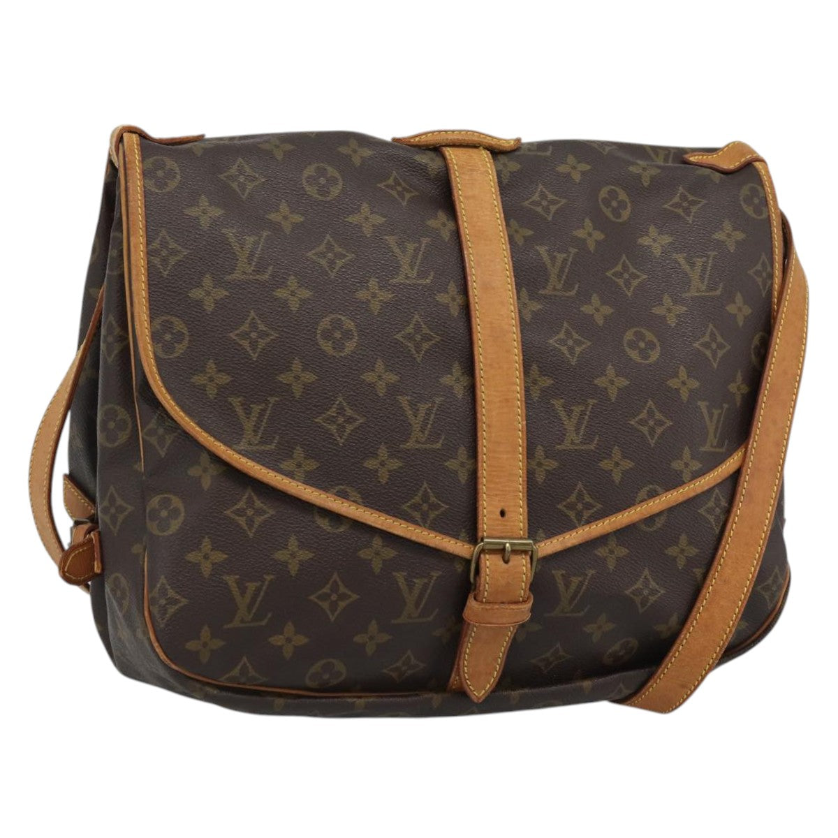 LOUIS VUITTON Monogram Saumur 35 Shoulder Bag M42254 LV Auth ka4885