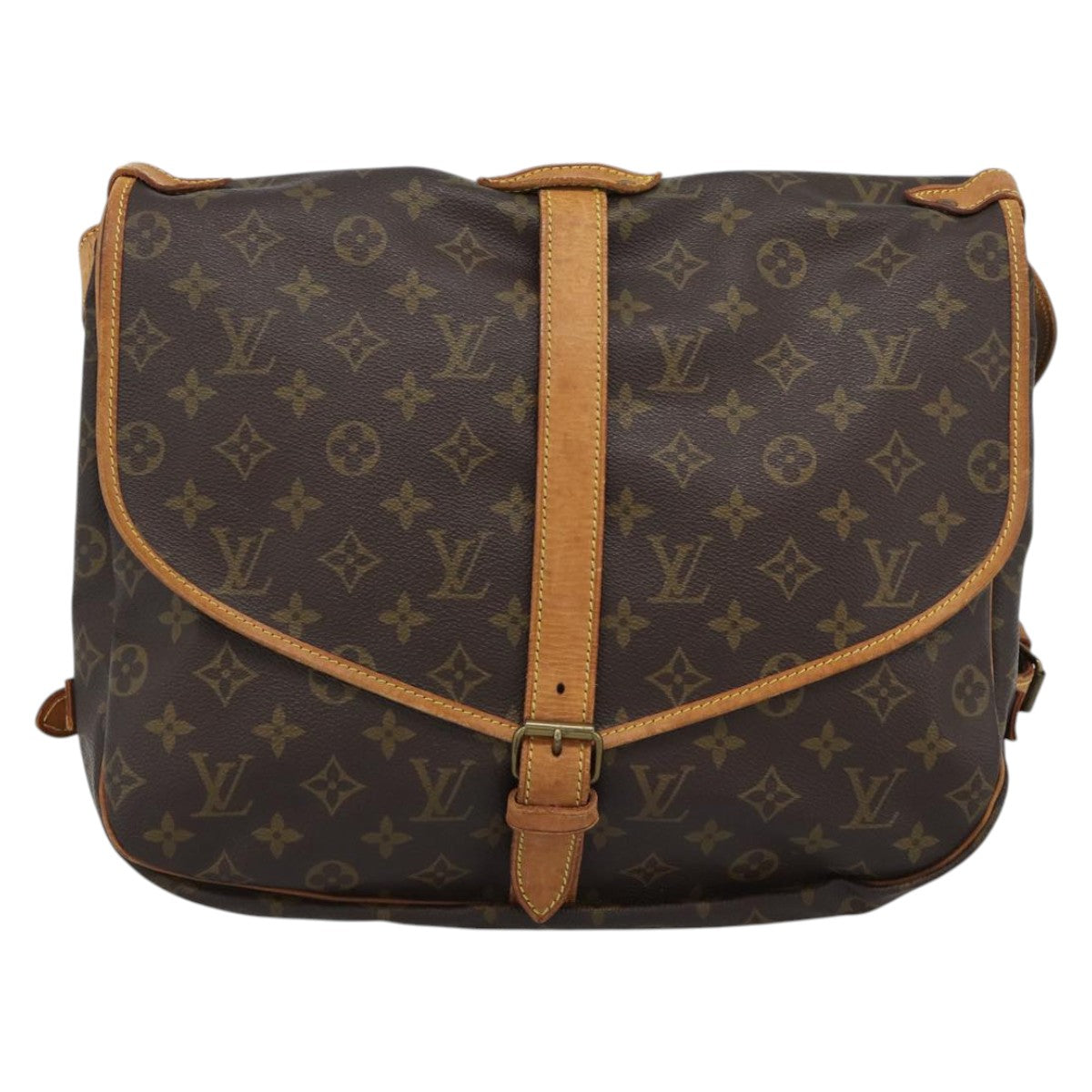 LOUIS VUITTON Monogram Saumur 35 Shoulder Bag M42254 LV Auth ka4885