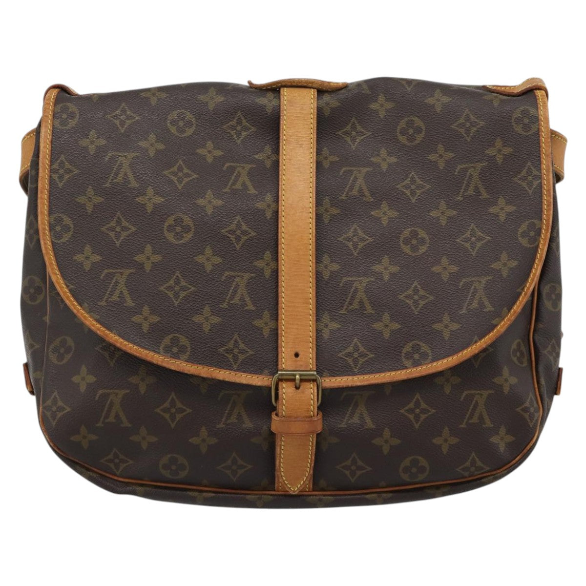 LOUIS VUITTON Monogram Saumur 35 Shoulder Bag M42254 LV Auth ka4885
