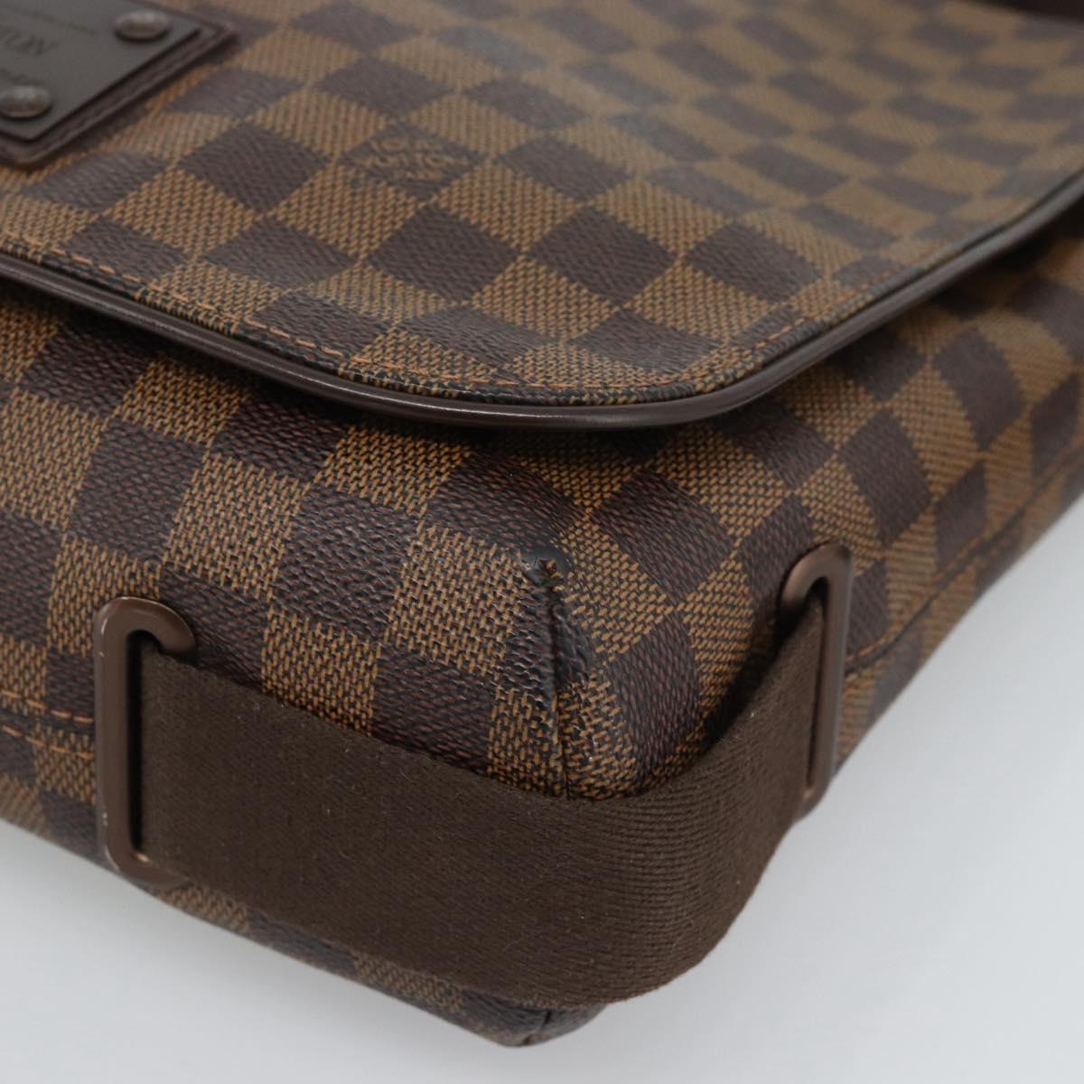 LOUIS VUITTON Damier Ebene Brooklyn MM Shoulder Bag N51211 LV Auth ka4886