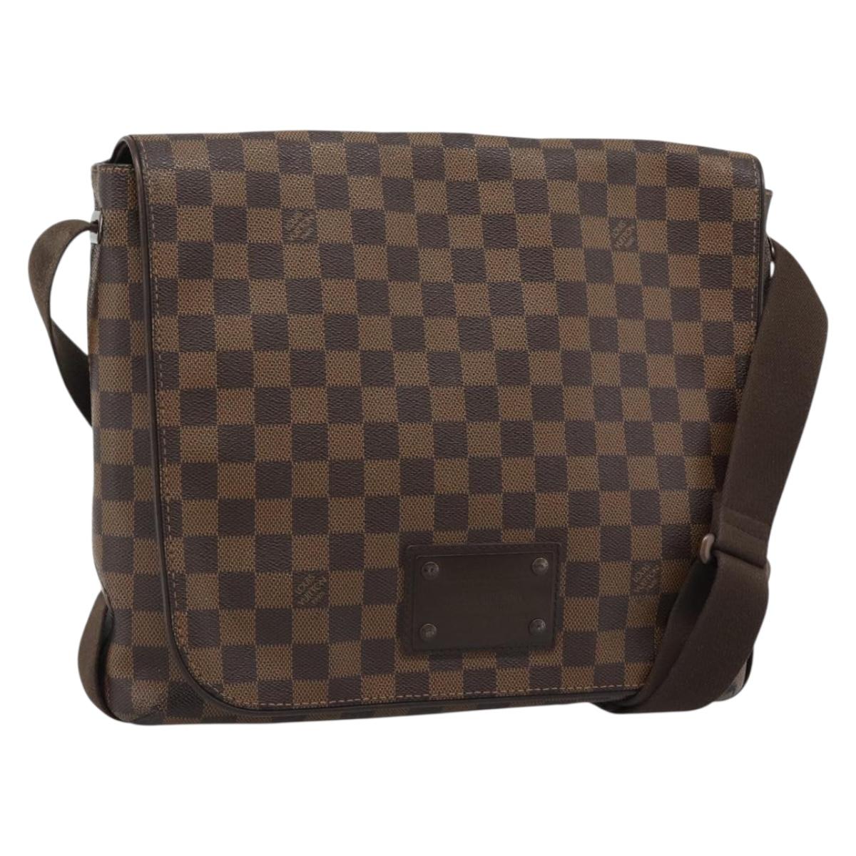 LOUIS VUITTON Damier Ebene Brooklyn MM Shoulder Bag N51211 LV Auth ka4886