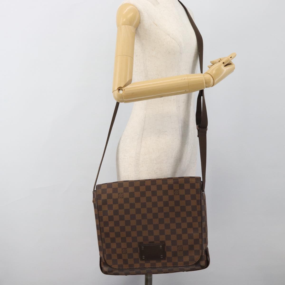 LOUIS VUITTON Damier Ebene Brooklyn MM Shoulder Bag N51211 LV Auth ka4886