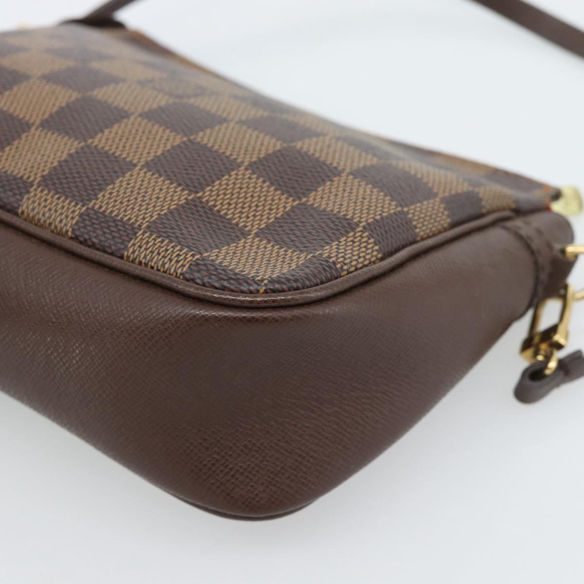 LOUIS VUITTON Damier Ebene Trousse Makeup Pouch N51982 LV Auth ka4893V