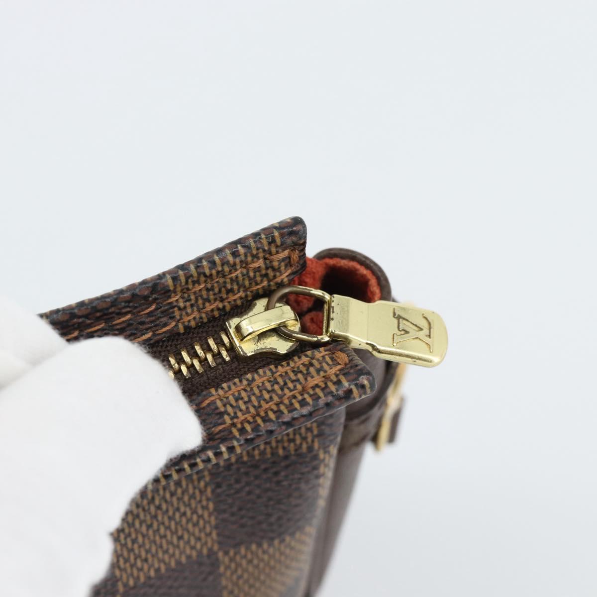 LOUIS VUITTON Damier Ebene Trousse Makeup Pouch N51982 LV Auth ka4893V