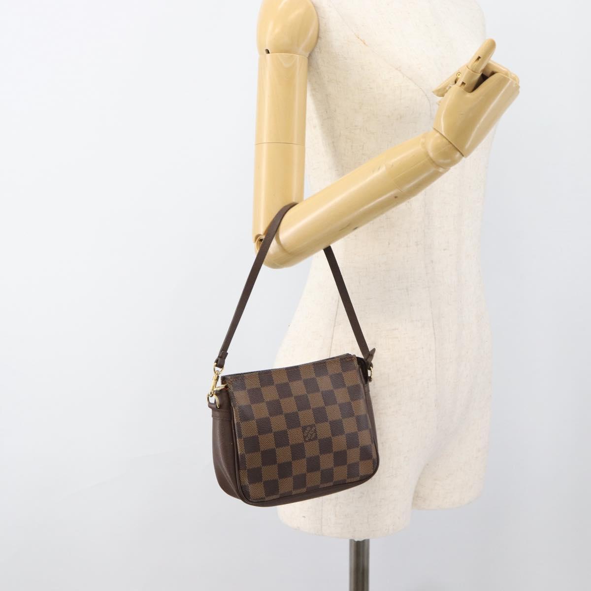 LOUIS VUITTON Damier Ebene Trousse Makeup Pouch N51982 LV Auth ka4893V