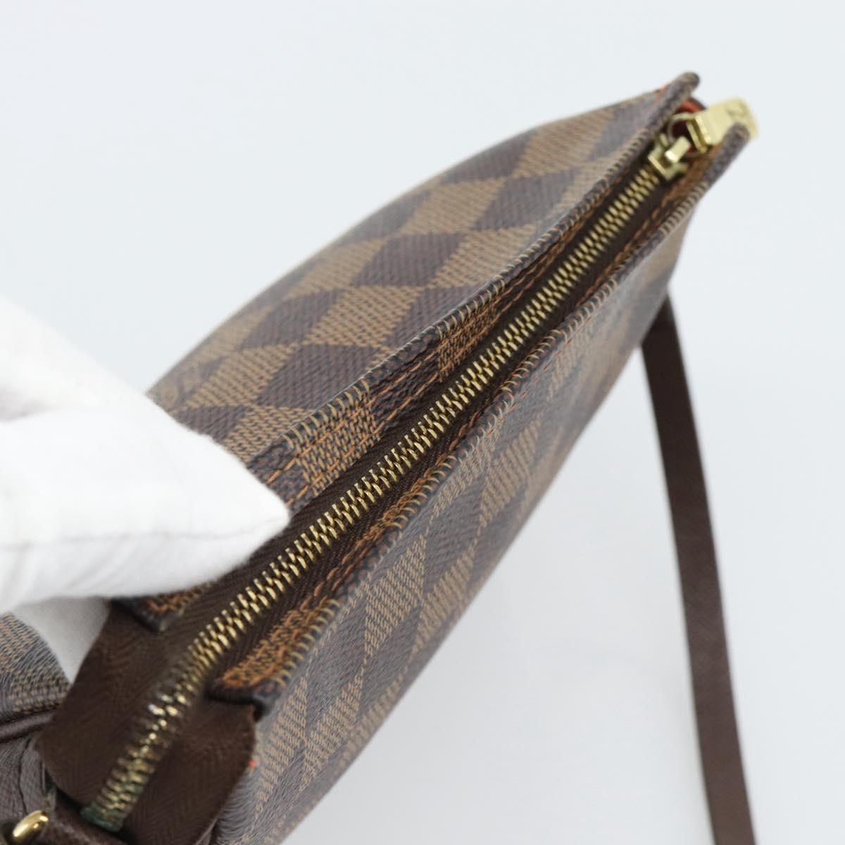 LOUIS VUITTON Damier Ebene Trousse Makeup Pouch N51982 LV Auth ka4893V