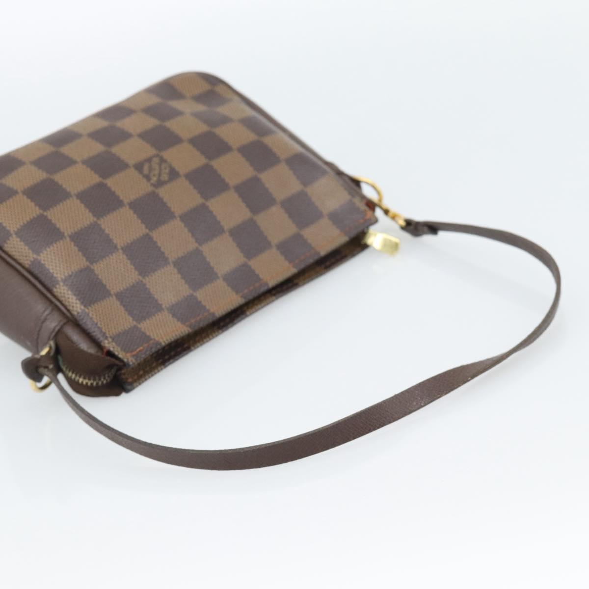 LOUIS VUITTON Damier Ebene Trousse Makeup Pouch N51982 LV Auth ka4893V
