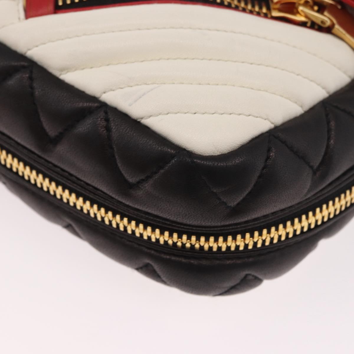 Miu Miu Biker Bag Shoulder Bag Lamb Skin Red Gold Auth ka4894M