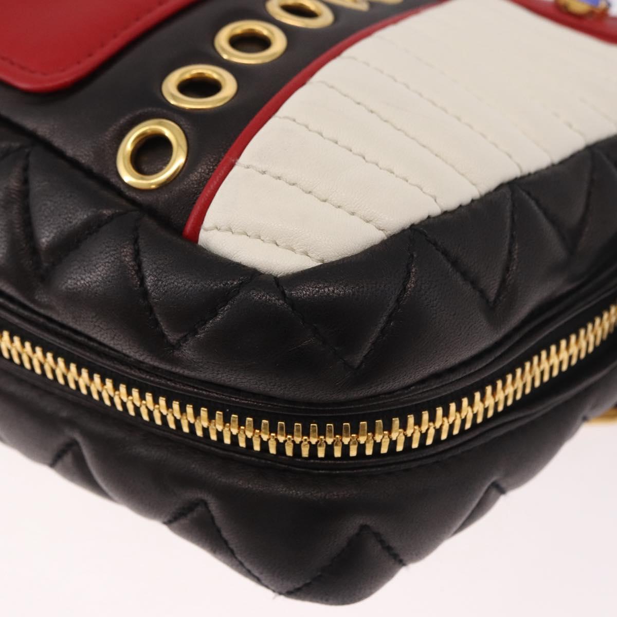 Miu Miu Biker Bag Shoulder Bag Lamb Skin Red Gold Auth ka4894M