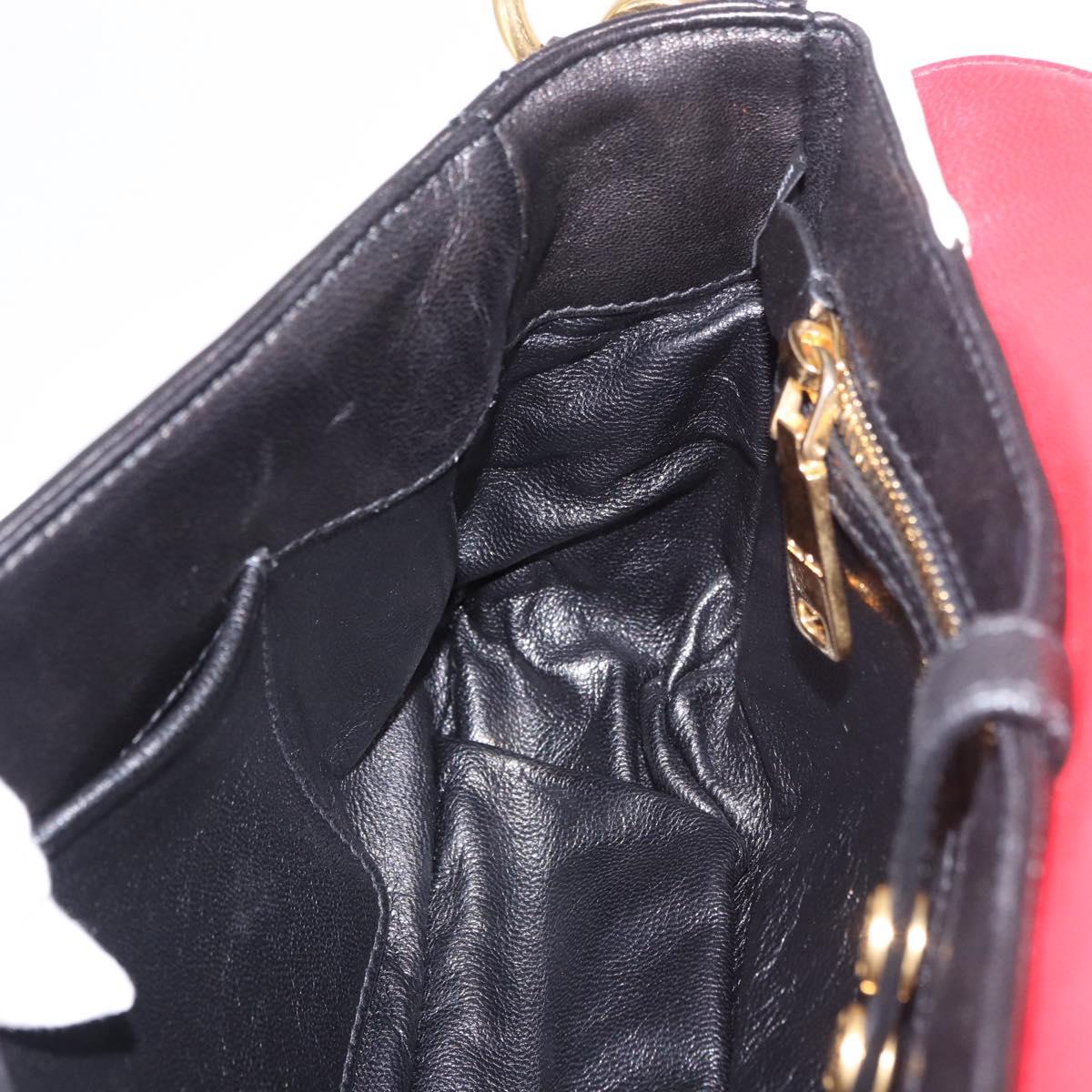 Miu Miu Biker Bag Shoulder Bag Lamb Skin Red Gold Auth ka4894M