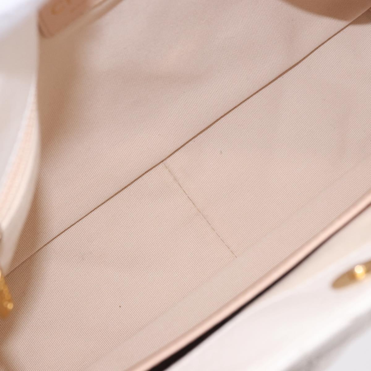 CHANEL Matelasse Chain Shoulder Bag Patent leather White Gold CC Auth ka4897SAM