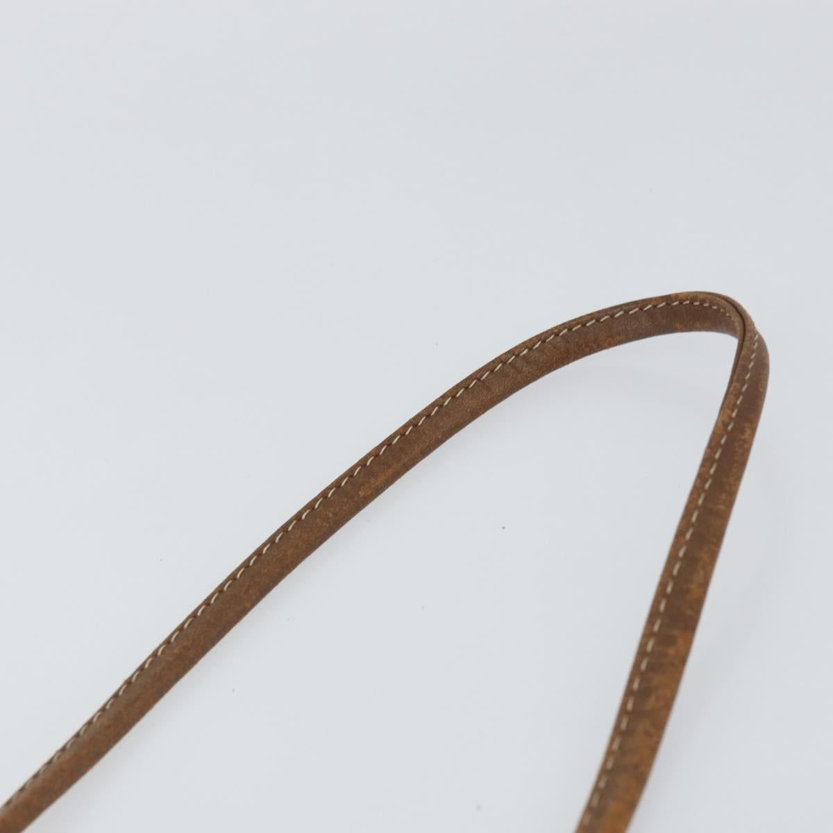 LOEWE Anagram Shoulder Bag Leather Brown Gold Auth ka490