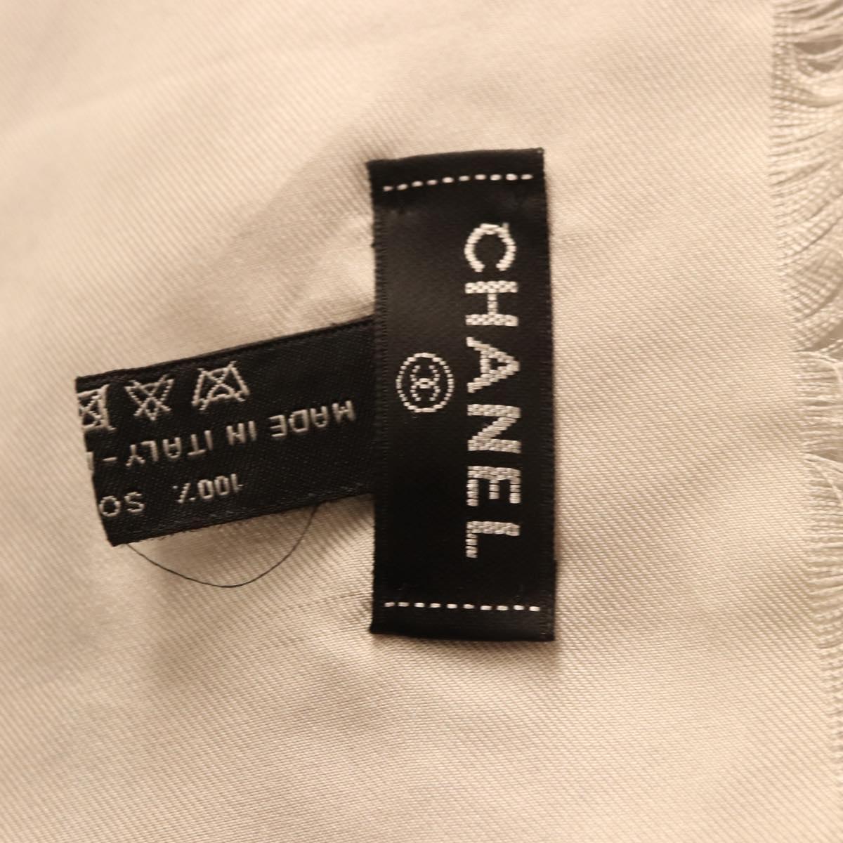 CHANEL Large Format Scarf Scarf Silk Blue CC Auth ka4900V